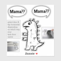 Funny Fossil Fuel decal Baby Dino Sketch