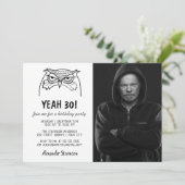 Funny Foto 30. Geburtstag Einladung (Stehend Vorderseite)