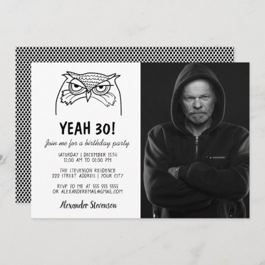 Funny Foto 30. Geburtstag Einladung (Vorne/Hinten)