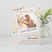 Funny Foto 71. Geburtstagseinladungen Männer Einladung (Stehend Vorderseite)