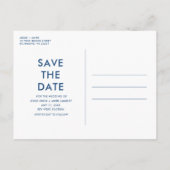 Funny Foto Beach Hochzeit Save the Date Ankündigungspostkarte (Rückseite)