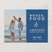 Funny Foto Beach Hochzeit Save the Date Ankündigungspostkarte (Vorderseite)