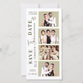 Funny Foto Booth Strip Mustache Paare Save The Date (Vorderseite)