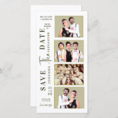 Funny Foto Booth Strip Mustache Paare Save The Date (Vorne/Hinten)