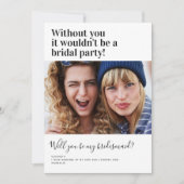 Funny Foto Bridesmaid Vorschlagskarte Einladung (Vorderseite)
