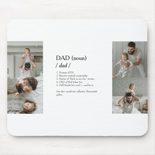 Funny Foto Collage Mousepad mit Vater Definitionen (Vorne)