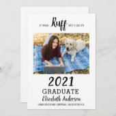 Funny Foto Es war Ruff Class of 2021 Graduate Ankündigung (Vorne/Hinten)