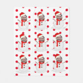 Funny Foto Face Snowman Weihnachten Fleecedecke (Vorderseite)