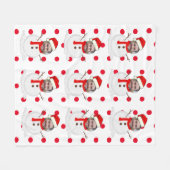 Funny Foto Face Snowman Weihnachten Fleecedecke (Vorderseite (Horizontal))