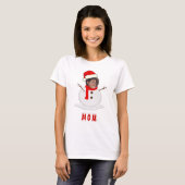 Funny Foto Face Snowman Weihnachten T-Shirt (Vorne ganz)