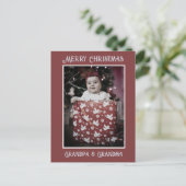 Funny Foto | Frohe Weihnachten Opa Oma Postkarte (Stehend Vorderseite)
