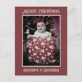 Funny Foto | Frohe Weihnachten Opa Oma Postkarte (Vorderseite)