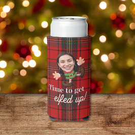 Funny Foto Gesicht Elfed up Christmas Custom Gift Selters Dosenkühler