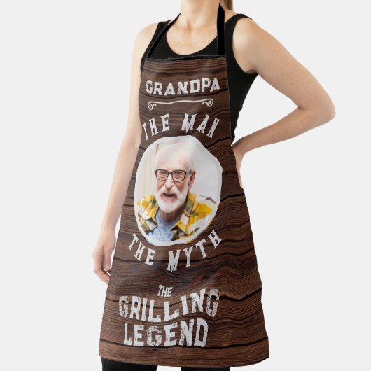 Funny Foto Grandpa Man Myth Grilling Legende Schürze (InSitu)