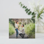 Funny Foto Hochzeitbudget Save the Date Ankündigungspostkarte (Stehend Vorderseite)