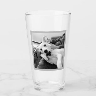 Funny Foto Hund Bester Vater und Freund B & W Glas