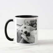 Funny Foto Hund Bester Vater und Freund B & W Tasse (Links)