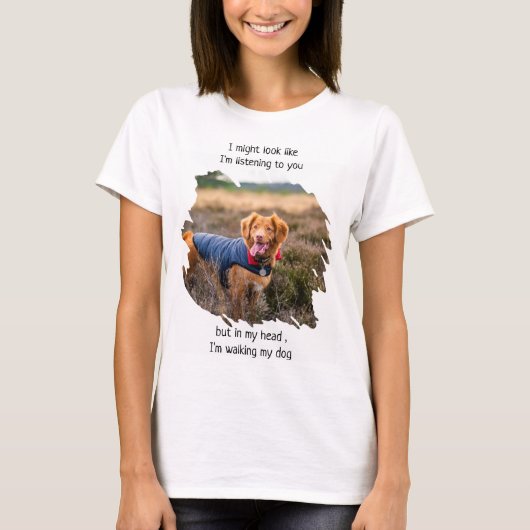 Funny Foto Hund Mama T-Shirt (Vorderseite)