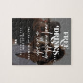 Funny Foto Moderne Hochzeit retten das Datum Puzzle (Horizontal)