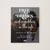 Funny Foto Moderne Hochzeit retten das Datum Puzzle (Vertikal)