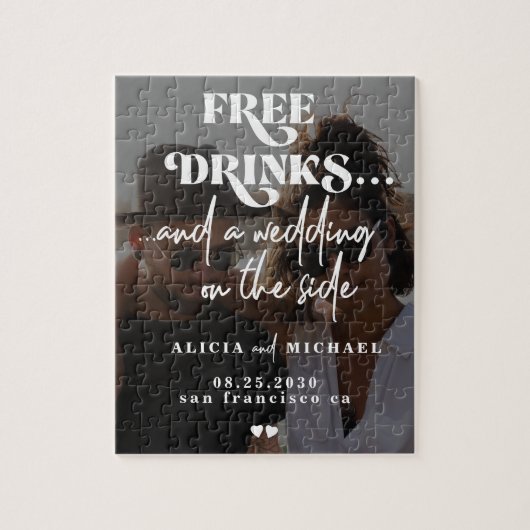 Funny Foto Moderne Hochzeit retten das Datum Puzzle (Vertikal)