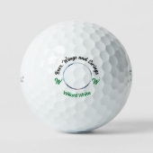 Funny Foto Monogram, schwarz und grün Golfball (Vorderseite)