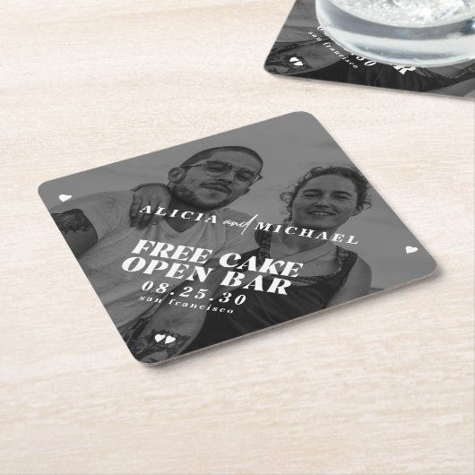 Funny Foto offen Bar Hochzeit speichern Sie das Da Untersetzer (angewinkelt)