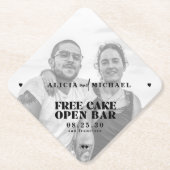 Funny Foto offen Bar Hochzeit speichern Sie das Da Untersetzer (Vorderseite)