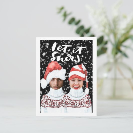 Funny Foto Personalisiert Weihnachten Let It Snow (Stehend Vorderseite)