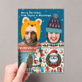 Funny Foto Personalisiert Weihnachts-Jumper Acryleinladungen (Insitu (Handheld))
