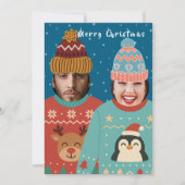 Funny Foto Personalisiert Weihnachts-Jumper Feiertagskarte (Vorderseite)