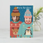 Funny Foto Personalisiert Weihnachts-Jumper Feiertagskarte (Stehend Vorderseite)