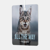 Funny Foto Pet Chat Weihnachten Ornament Aus Metall (Vorderseite links)