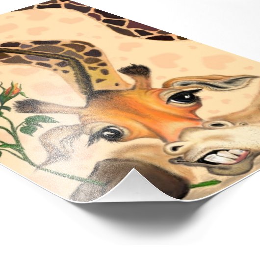 Funny Foto Print mit Romantischer Giraffe (Ecke)