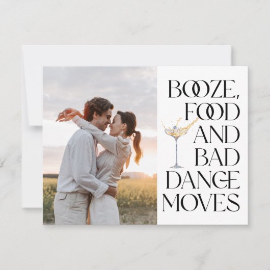 Funny Foto QR Code Hochzeit Speichern Sie das Datu Ankündigung (Vorderseite)