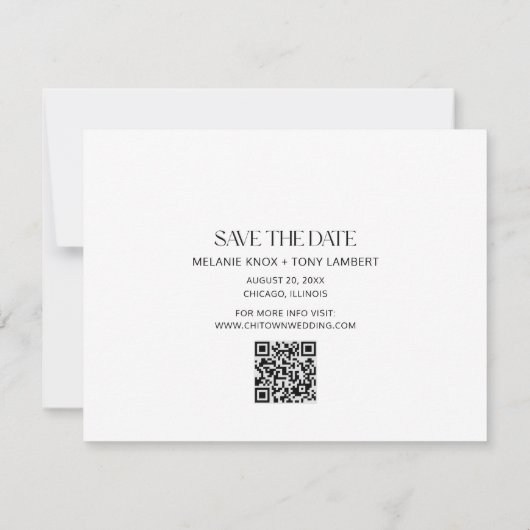Funny Foto QR Code Hochzeit Speichern Sie das Datu Ankündigung (Rückseite)