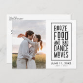 Funny Foto QR Code Hochzeit Speichern Sie das Datu Ankündigungspostkarte (Vorne/Hinten)