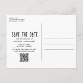 Funny Foto QR Code Hochzeit Speichern Sie das Datu Ankündigungspostkarte (Rückseite)