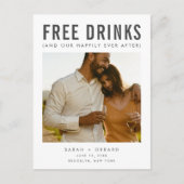 Funny Foto QR Code Hochzeit speichern Sie das Datu Ankündigungspostkarte (Vorderseite)