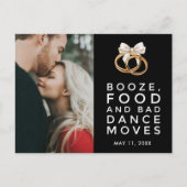 Funny Foto QR Code Hochzeit speichern Sie das Datu Ankündigungspostkarte (Vorderseite)