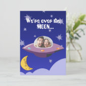 Funny Foto Raumschiff Wir sind über dem Mond und R Save The Date (Stehend Vorderseite)