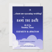 Funny Foto Raumschiff Wir sind über dem Mond und R Save The Date (Rückseite)