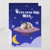 Funny Foto Raumschiff Wir sind über dem Mond und R Save The Date (Vorne/Hinten)