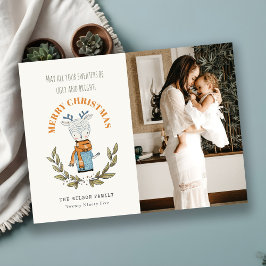 Funny Foto Ugly Sweater Leafy Rentier Weihnachten