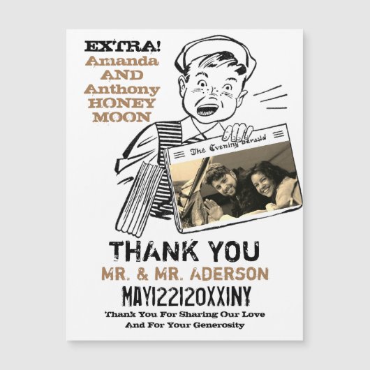 Funny Foto vielen Dank Magnetkarte (Vorderseite)