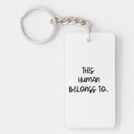 Funny Foto von Cat dieser Mensch gehört zu Schlüsselanhänger