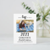 Funny Foto war es Ruff Class of 2021 Abschluss Einladungspostkarte (Stehend Vorderseite)