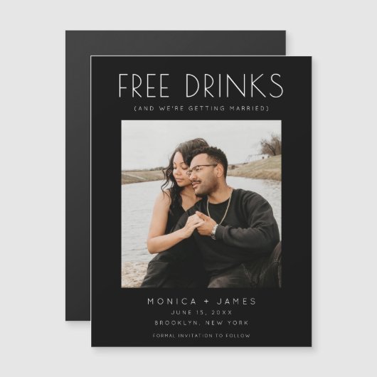 Funny Foto Wedding Save the Date Magnetkarte (Vorne/Hinten)