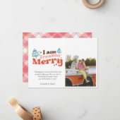 Funny Foto Weihnachten, ich bin froh Freaking Mitteilungskarte (Vorderseite/Rückseite Beispiel)