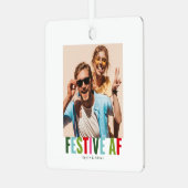 Funny Foto Weihnachts-AF Ornament Aus Metall (Vorderseite links)